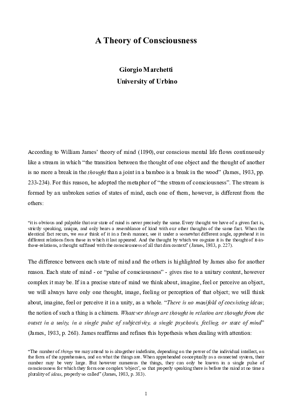 (PDF) A theory of consciousness