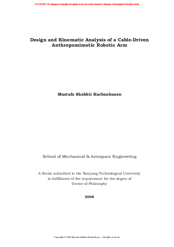 (PDF) Design and kinematic analysis of a cable-driven anthropomimetic ...