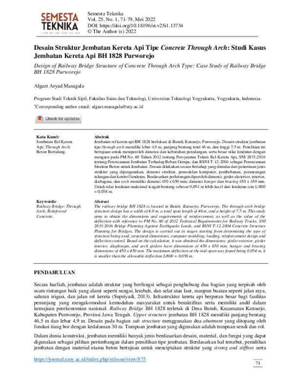 (PDF) Desain Struktur Jembatan Kereta Api Tipe Concrete Through Arch ...