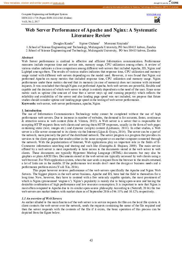 (PDF) Web Server Performance of Apache and Nginx: A Systematic ...