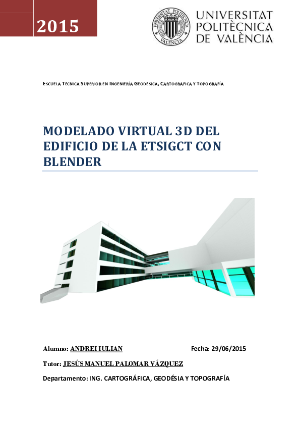 (PDF) Modelo virtual 3D del edificio de la Escuela Técnica Superior de ...
