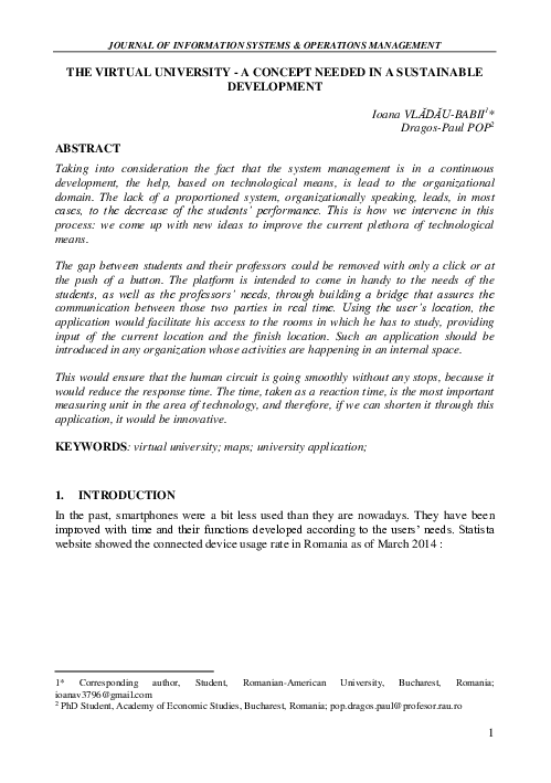 (PDF) The Virtual University - A Concept Needed In A Sustainable ...