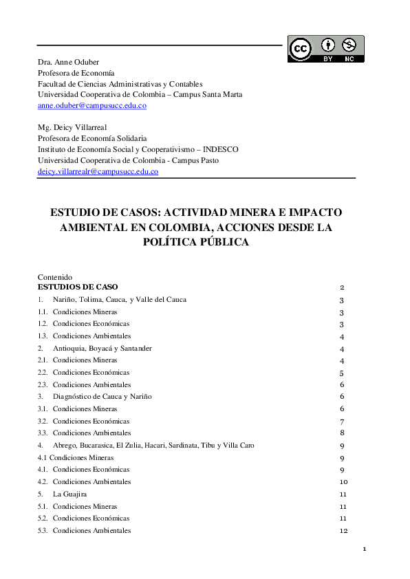 (PDF) Estudio de casos: actividad minera e impacto ambiental en ...