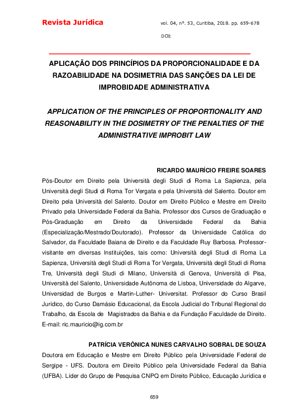 (PDF) Application of the Principles of Proportionality and ...