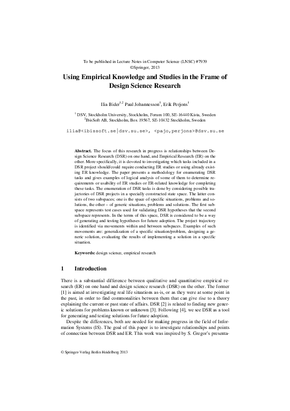 (PDF) Using Empirical Knowledge and Studies in the Frame of Design ...