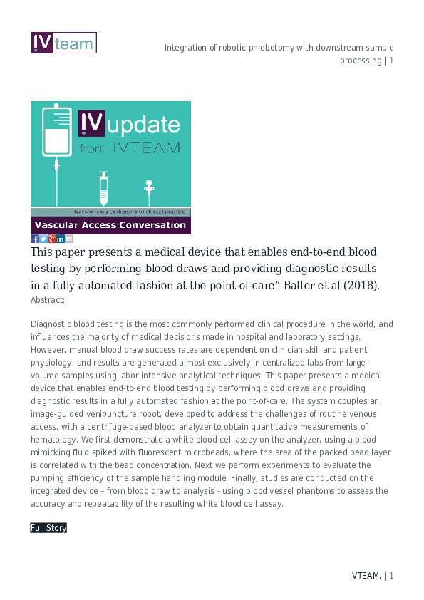 (PDF) Automated endtoend blood testing at the pointofcare