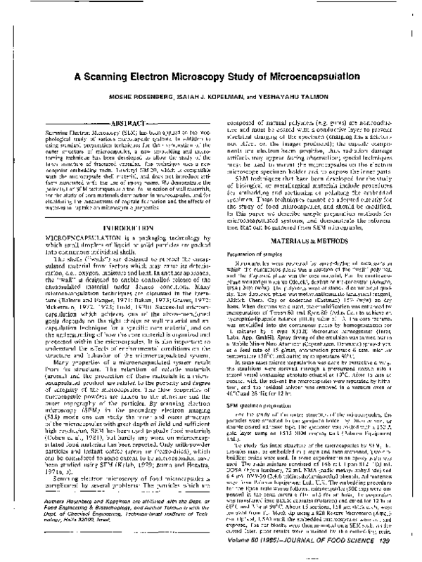 (PDF) A Scanning Electron Microscopy Study of Microencapsulation ...