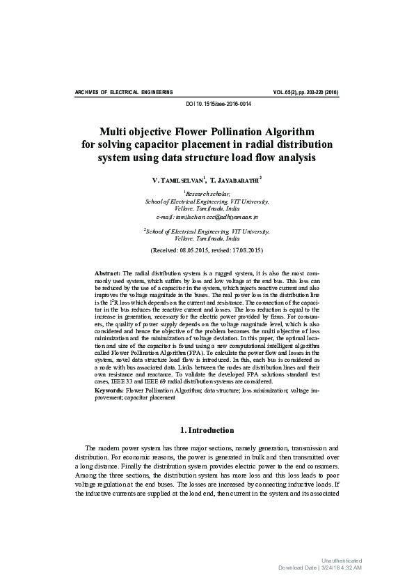 (PDF) Multi-objective flower pollination algorithm for optimal design ...