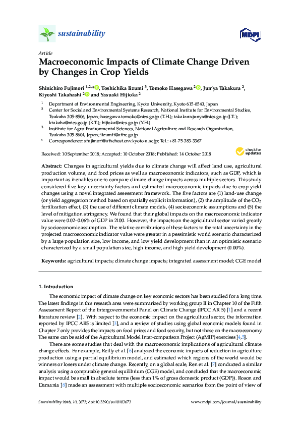 (PDF) Macroeconomic Impacts of Climate Change Driven by Changes in Crop ...