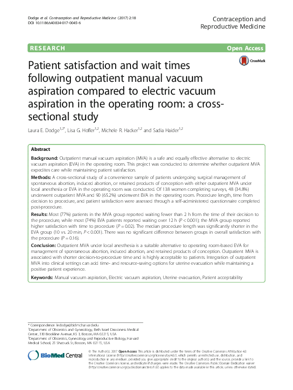 (PDF) Patient satisfaction and wait times following outpatient manual