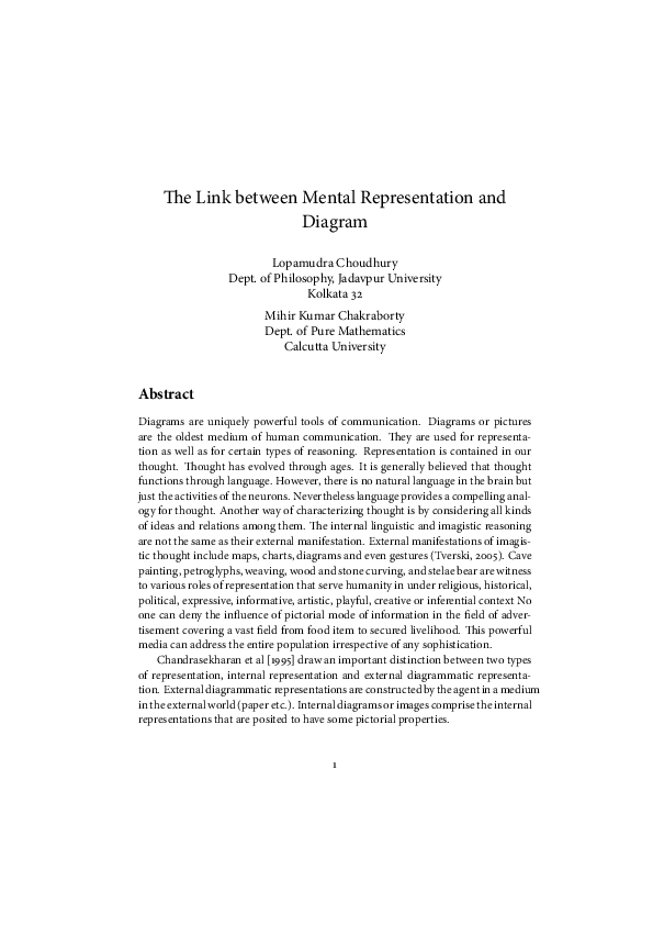 (PDF) Link between Mental Representation and Diagram