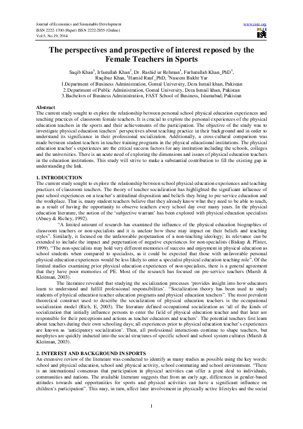 (PDF) The perspectives and prospective of interest reposed by the ...