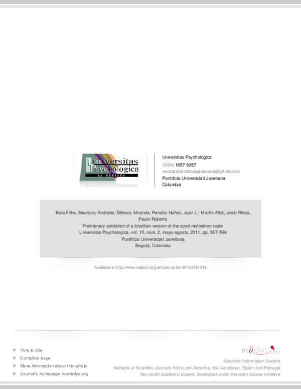 (PDF) Preliminary Validation of a Spanish Version of the Sport ...