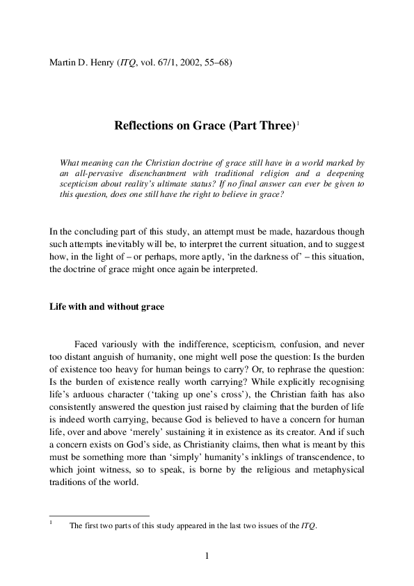 (PDF) Reflections on Grace (Part Three)