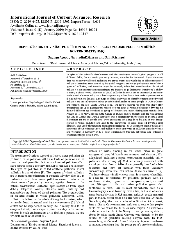 (PDF) Repercussion of visual pollution and its effects on some people ...
