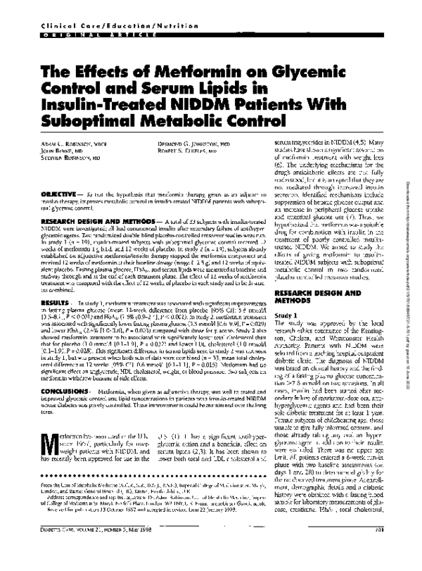 (PDF) The Effects of Metformin on Glycemic Control and Serum Lipids in ...