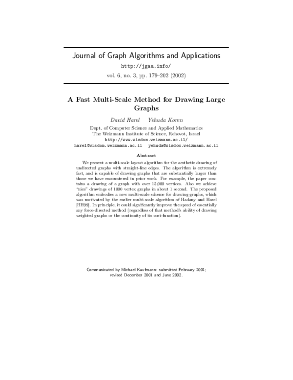 (PDF) A Fast Multi-Scale Method for Drawing Large Graphs