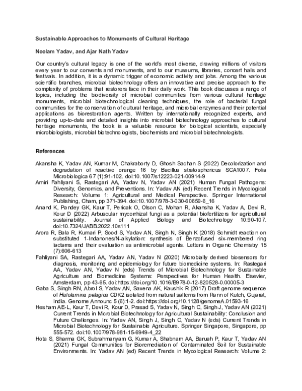 (DOC) Sustainable Approaches to Monuments of Cultural Heritage
