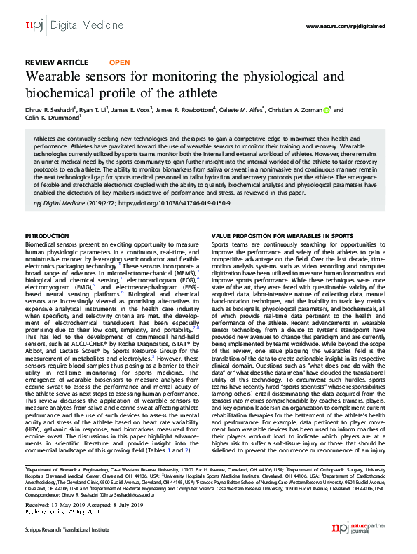 (PDF) Wearable sensors for monitoring the physiological and biochemical ...