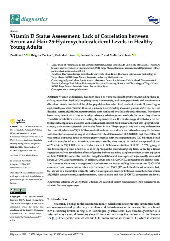 (PDF) Vitamin D Status Assessment: Lack of Correlation between Serum ...