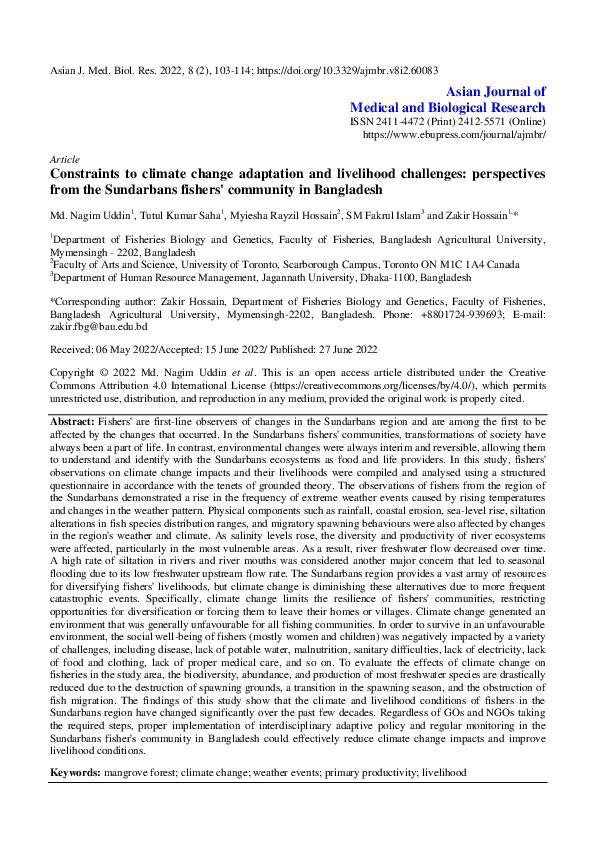 (PDF) Constraints to climate change adaptation and livelihood ...