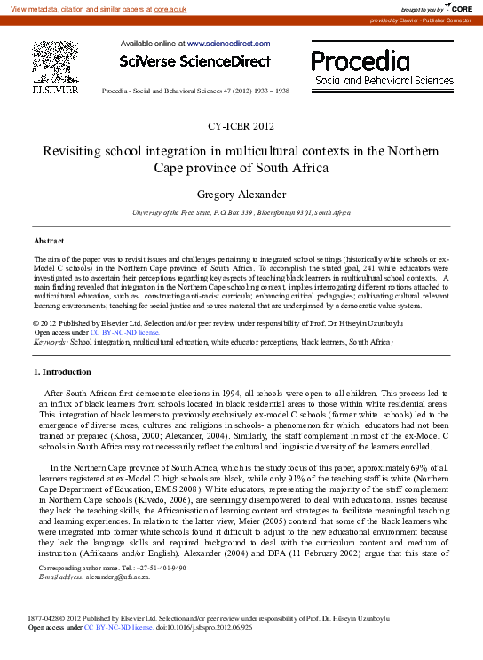 (PDF) Revisiting School Integration in Multicultural Contexts in the ...
