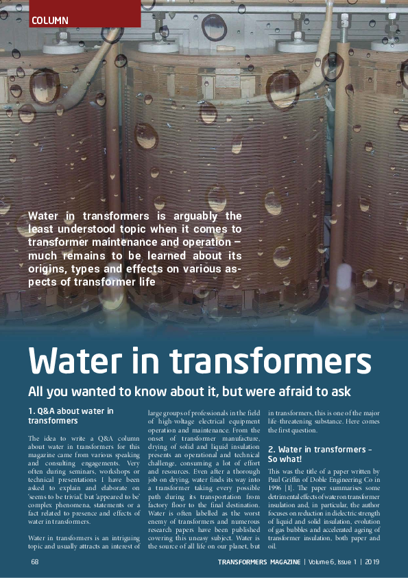 (PDF) Water in transformers
