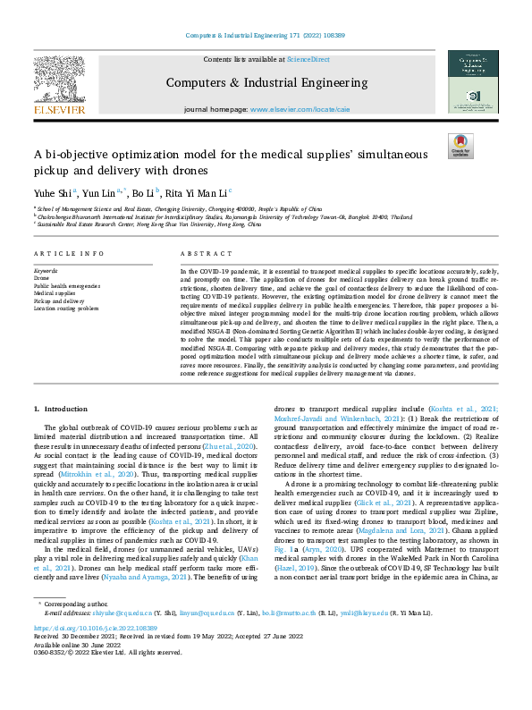 (PDF) A bi-objective optimization model for the medical supplies ...