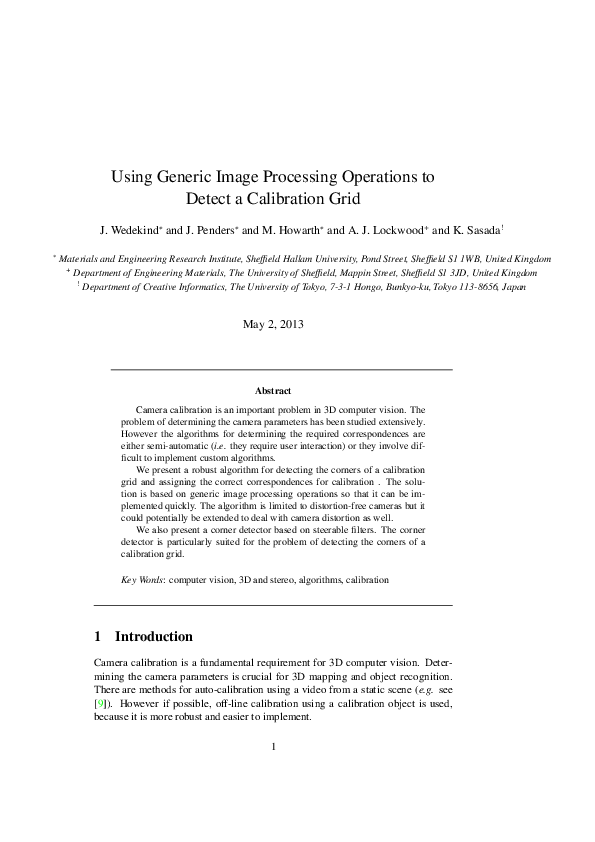 (PDF) Using Generic Image Processing Operations to Detect a Calibration