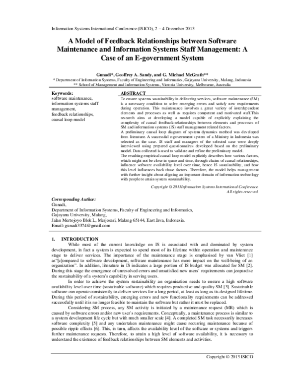 (PDF) A Model of Feedback Relationships between Software Maintenance ...