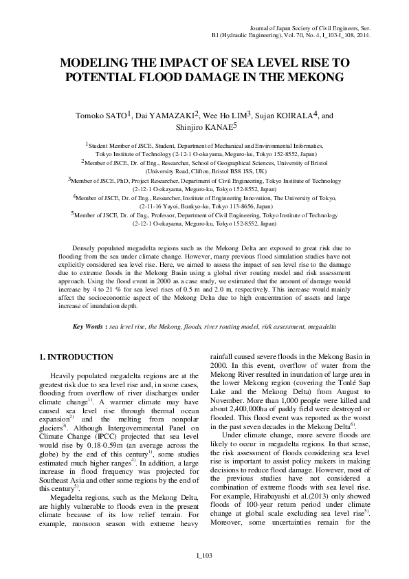 (PDF) Modeling the Impact of Sea Level Rise to Potential Flood Damage ...