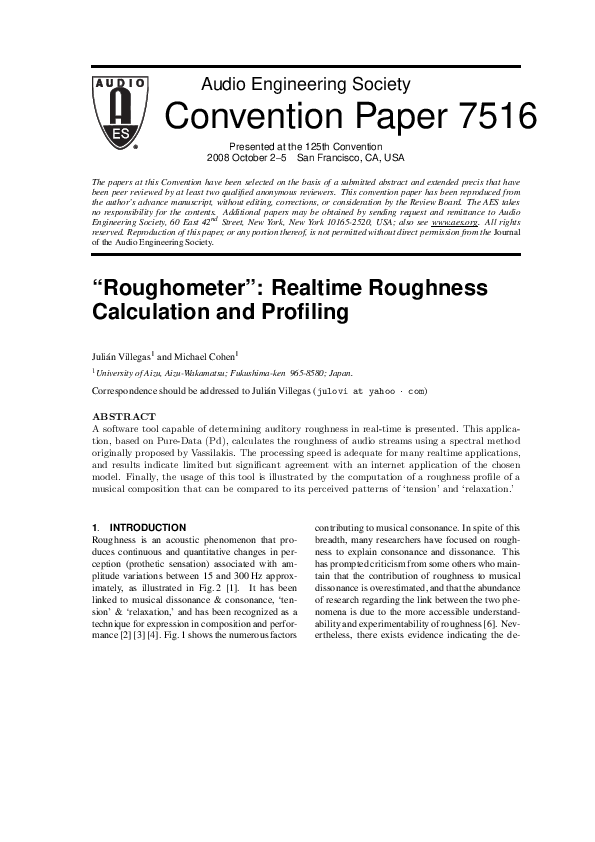 (PDF) “Roughometer”: Realtime Roughness Calculation and Profiling