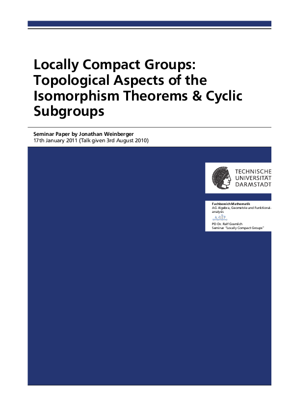 (PDF) Locally Compact Groups