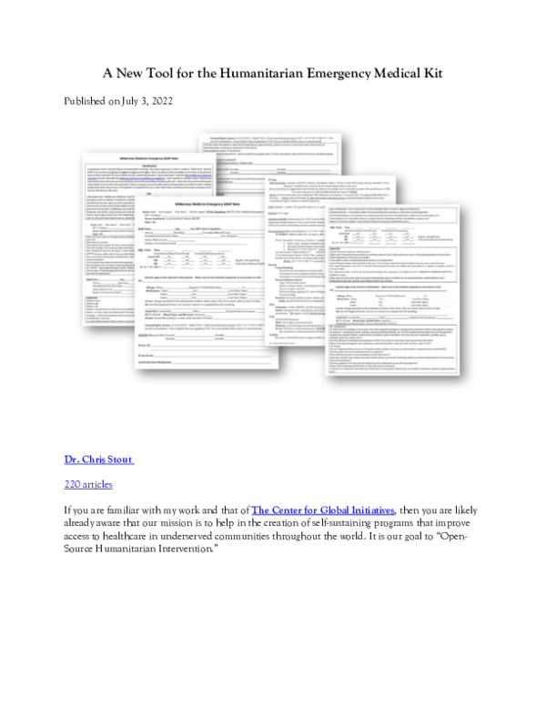 (PDF) A New Tool for the Humanitarian Emergency Medical Kit