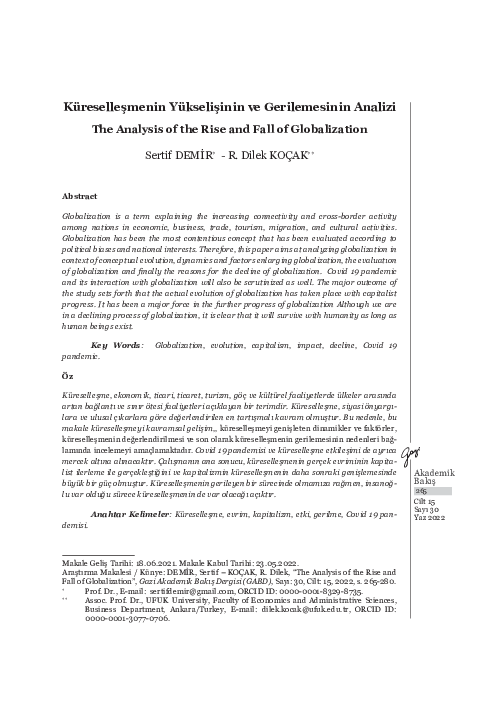 (PDF) The Analysis of the Rise and Fall of Globalization