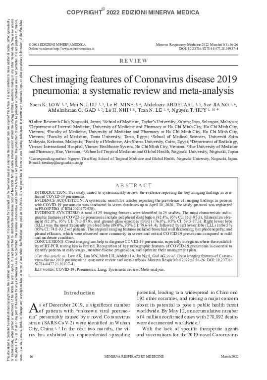 (PDF) chest imaging features of coronavirus disease 2019 pneumonia: a ...