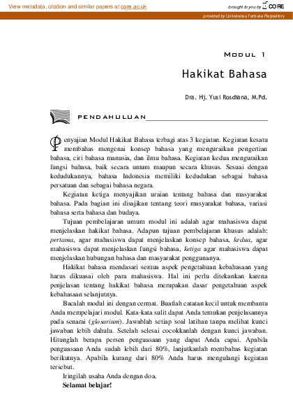 (PDF) Bahasa dan Sastra Indonesia di SD