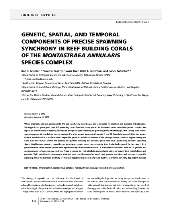 (PDF) Genetic, Spatial, and Temporal Components of Precise Spawning ...