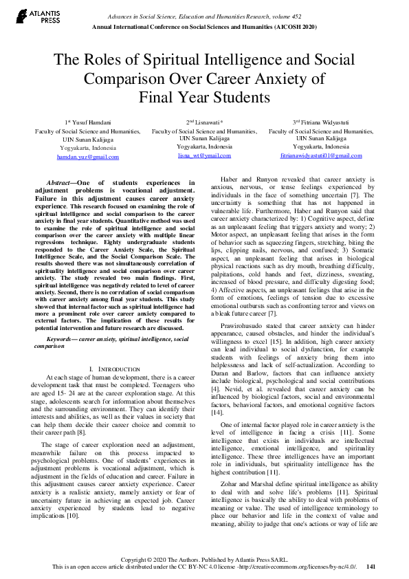 (PDF) The Roles of Spiritual Intelligence and Social Comparison Over ...