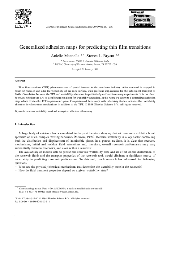 (PDF) Generalized adhesion maps for predicting thin film transitions