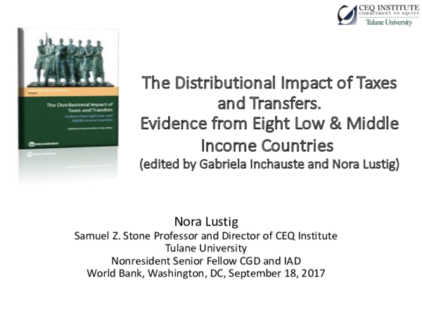 (PDF) The distributional impact of taxes and transfers : evidence from ...