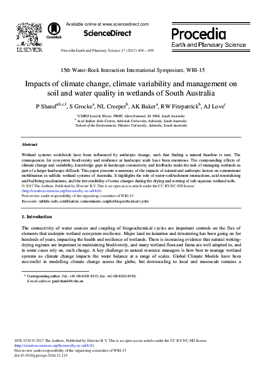 (PDF) Impacts of Climate Change, Climate Variability and Management on ...
