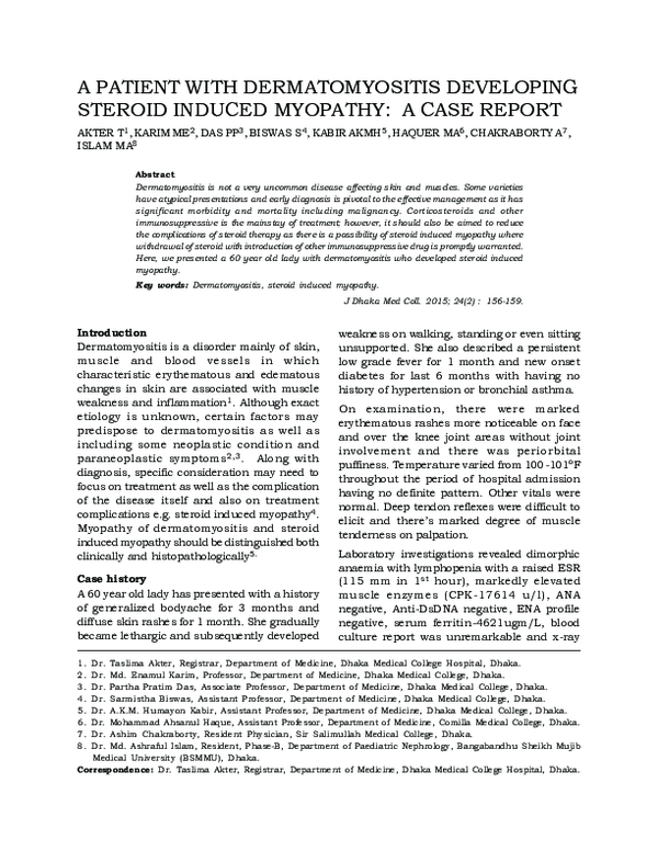 (PDF) A Patient with Dermatomyositis Developing Steroid Induced ...