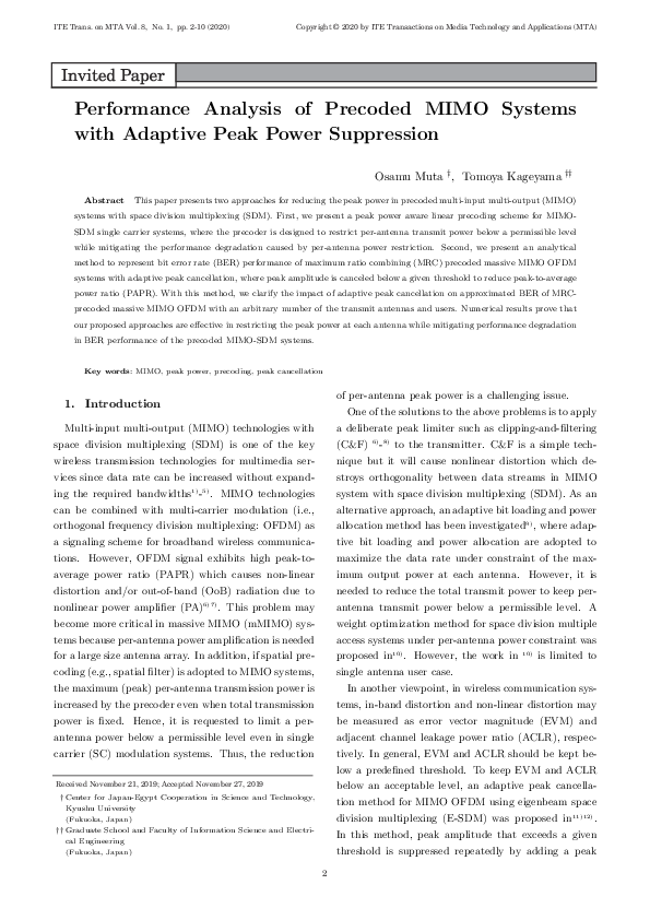 (PDF) [Invited Paper] Performance Analysis of Precoded MIMO Systems ...