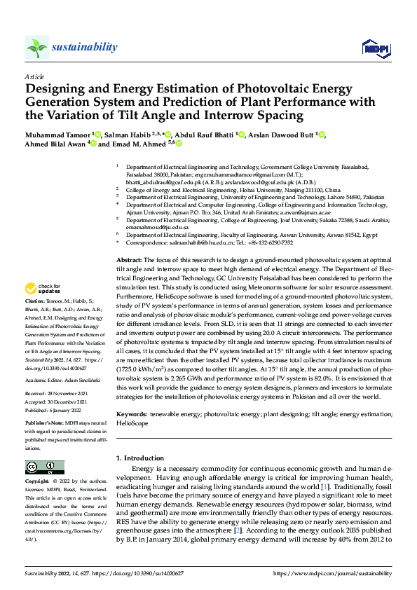 (PDF) Designing and Energy Estimation of Photovoltaic Energy Generation ...