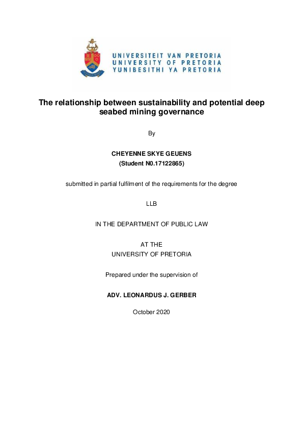 (PDF) The relationship between sustainability and potential deep seabed ...