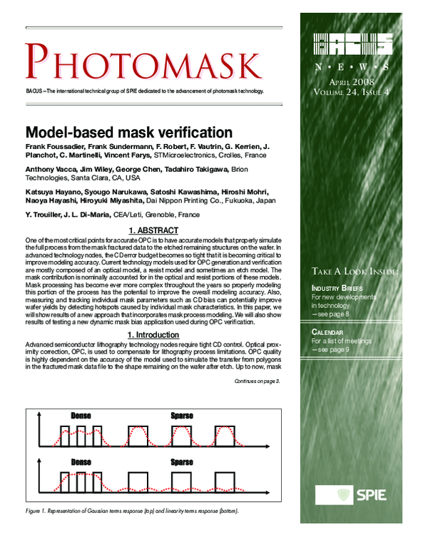 (PDF) Modelbased mask verification Katsuya Hayano Academia.edu