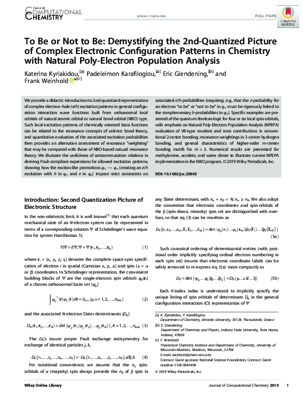 (PDF) To Be or Not to Be: Demystifying the 2nd-Quantized Picture of ...