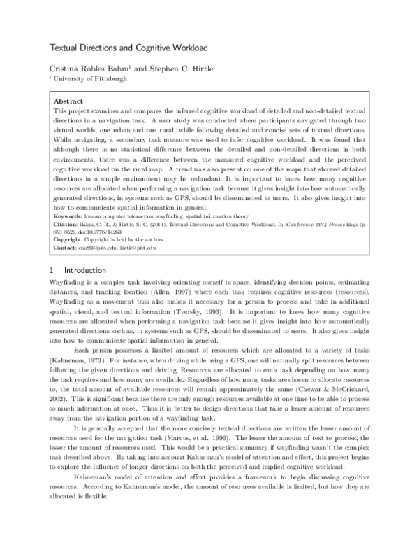 (PDF) Textual Directions and Cognitive Workload