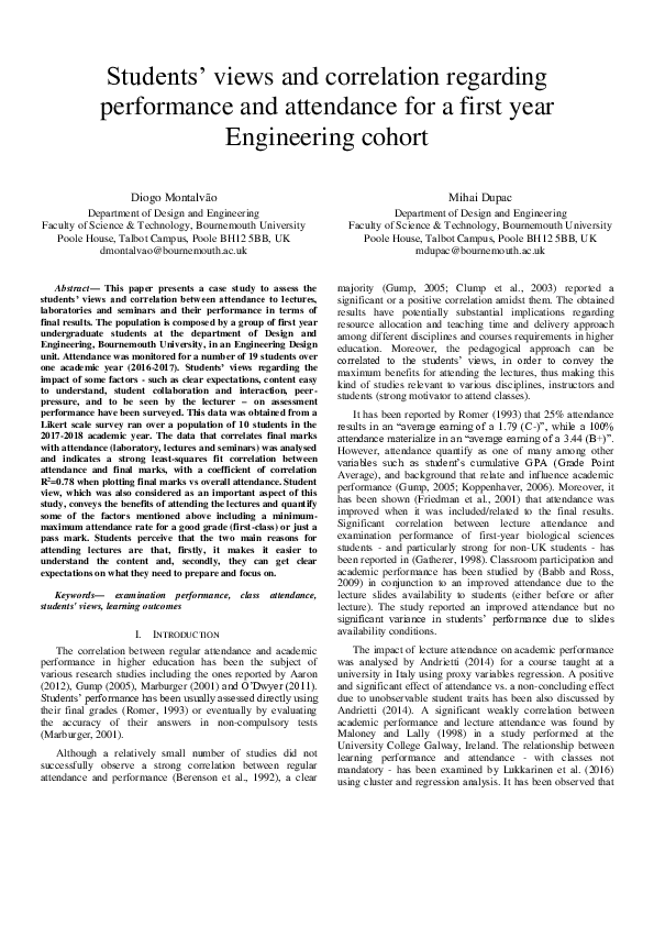 (PDF) Students’ views and correlation regarding performance and ...
